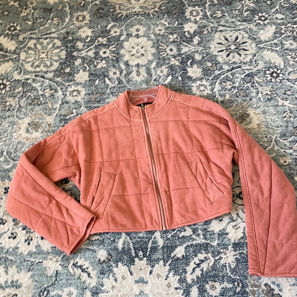 Forever 21 Mauve Pink Quilted Bomber Jacket